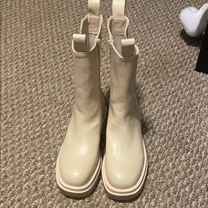 Fashion Nova Cream Ankle Boots